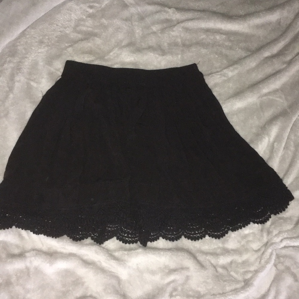 Black Aeropostale skirt with lace trim.